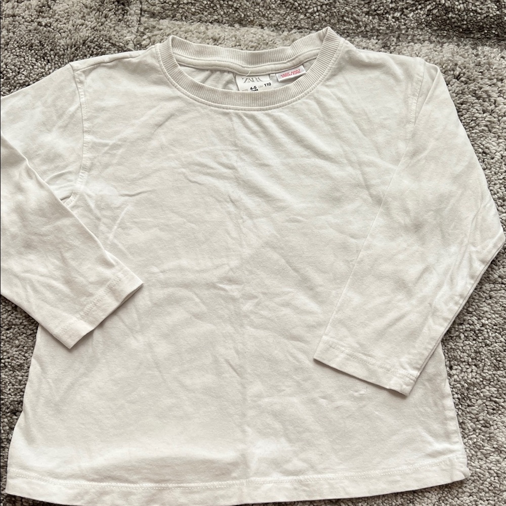 Zara Kids Long Sleeve Cream Shirt